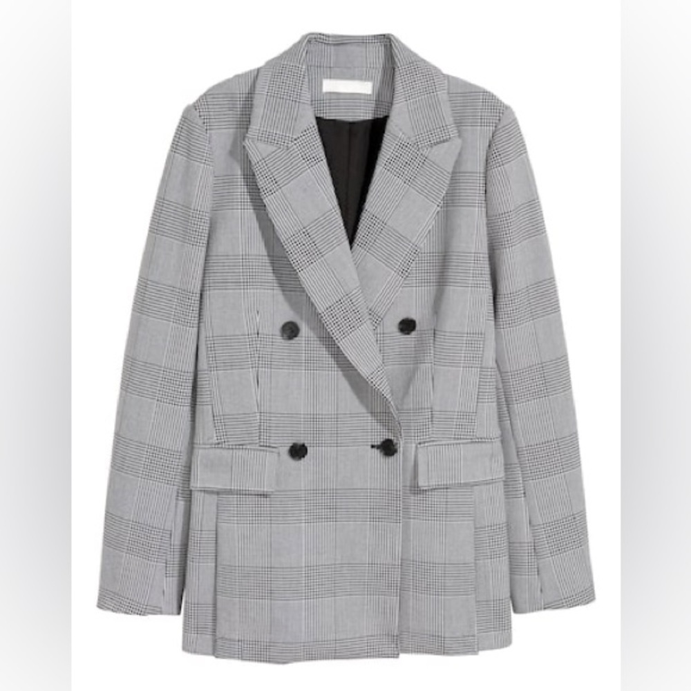 H&M Women’s Double Breasted Woven Fitted Lined Blazer in size 6